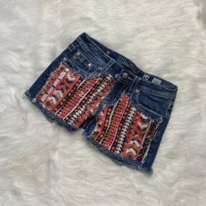 MISS ME SEQUINED DENIM SHORTS 020